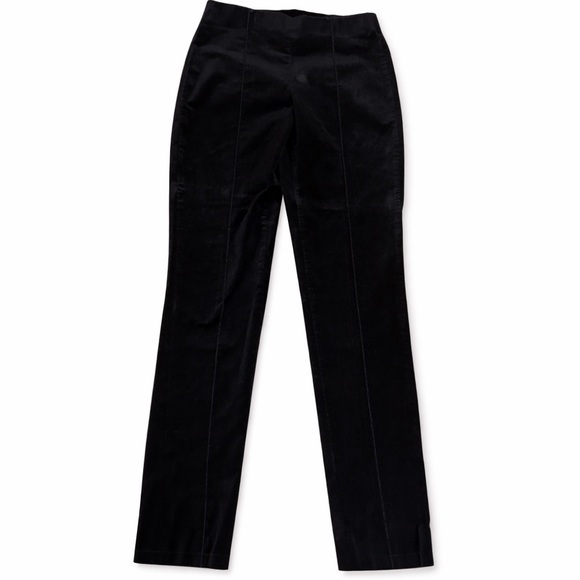 Ruby Rd. Pants - Ruby Road Black Velvet Pants Petite 4P High Rise Straight Leg Stretch Chic